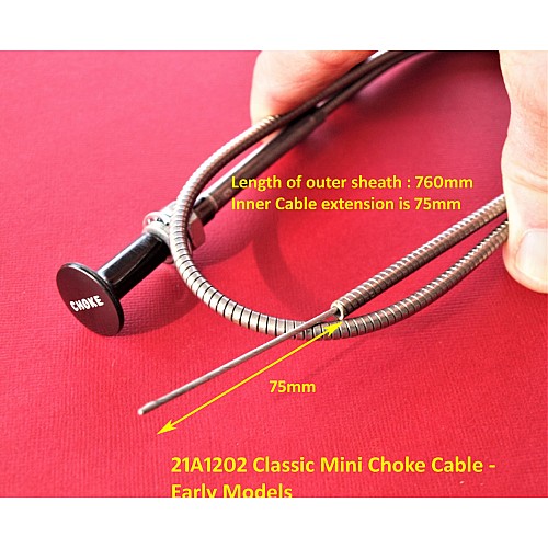 Classic Mini Choke Cable Early Models Inscribed CHOKE (Non Locking